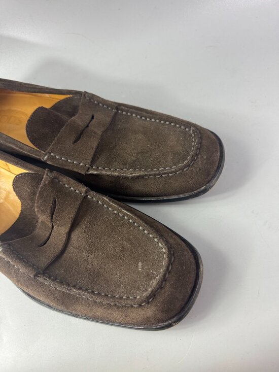 TOD\'S Suede Penny Loafers, Men\'s Size 9